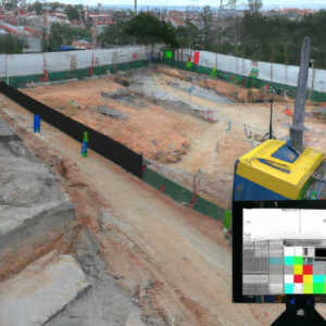 tela fazendo analise de imagens de obra de construcao com algoritmos de visao computacional